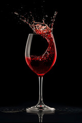red wine pouring into glass