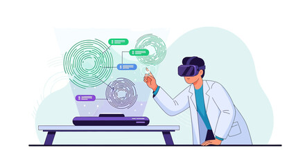 Futuristic innovation a scientist employing augmented reality for advanced research applications