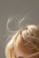 Close-Up of Messy Blonde Hair in Natural Light