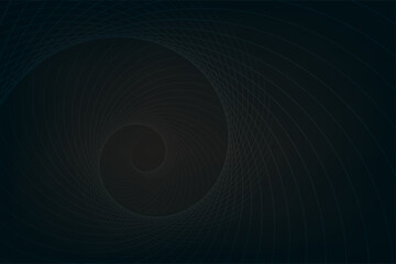 Professional dark minimalist background featuring a subtle spiral design with thin elegant lines. Perfect for modern digital and tech-themed layouts.