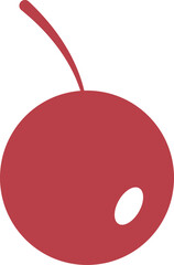 Red cherry with stem isolated on white background