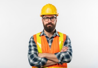 Confident construction worker