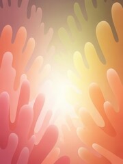 Abstract colorful tentacles rise upward against a bright central light source.