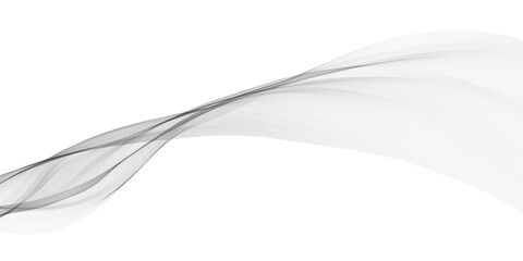 Abstract white and black smoke waves flowing smoothly on a clean white background with soft light motion design