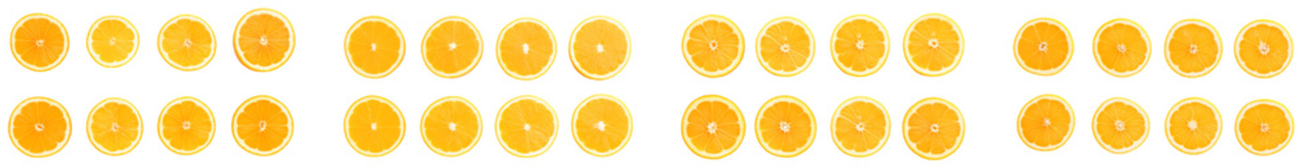 Fototapeta premium Seamless repeating pattern of sliced oranges displaying vibrant citrus fruits and healthy eating concepts for design elements in various layouts.
