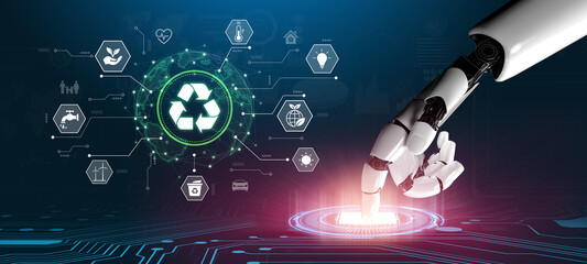 An AI assistant manages corporate sustainability initiatives and green energy consumption. This smart system optimizes recycling and conservation efforts for global environmental protection. Fermion