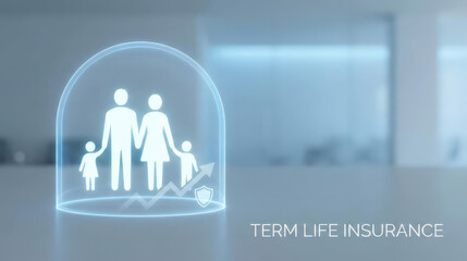Protect your family's future with term life insurance modern office environment digital concept family safety