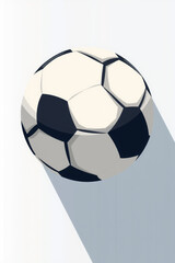 Flat Vector Of A Soccer Ball Clean Pattern No Shadow