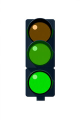 Flat Vector Of A Traffic Light Showing Green Signal Geometric Style