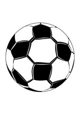 Obraz premium Flat Vector Soccer Ball Solid Black And White Panels Bold Outlines