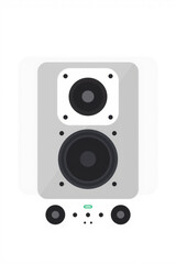 Flat Vector Speaker Box Minimal Solid Flat Shapes