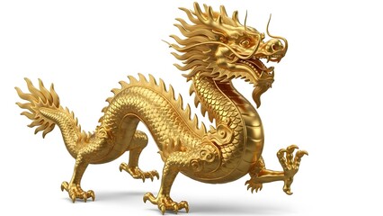Golden Dragon: A regal golden dragon, embodies power and good fortune, its intricate design and majestic presence capturing the essence of traditional beliefs.