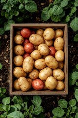 Raw potatoes from the garden