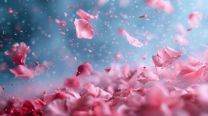 Delicate spring blossom petals cascading on a light background for a fresh seasonal aesthetic