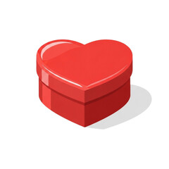 Red Heart-Shaped Box: Open Valentine's Day Gift, Love Symbol, Empty Container, Romance, Celebration, Anniversary, Present, Cardboard Packaging, Isolated, Vector