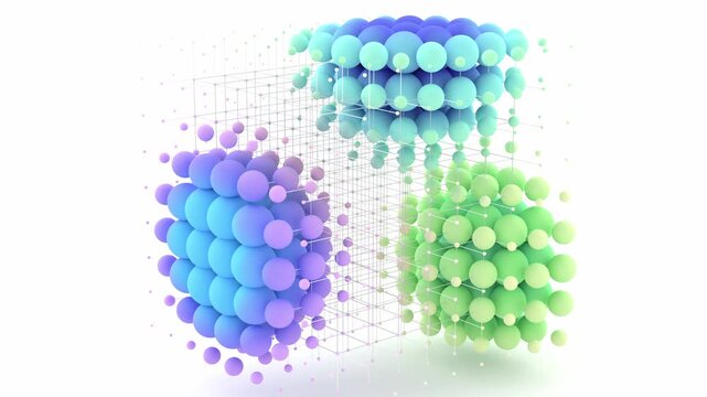 Parametric Generative Wave Grid abstract 3D animation for high-tech infrastructure visualizations, cinematic cyberspace backdrops, and complex data network design