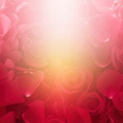 Roses with a bright light shining through flowers Soft Romantic Valentine?s Day Red Love Abstract