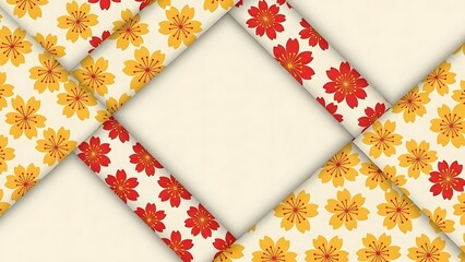 Floral patterned paper frame