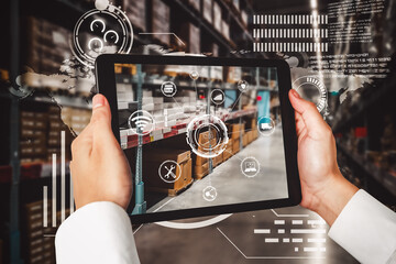 Smart warehouse management system using augmented reality technology to identify package picking...