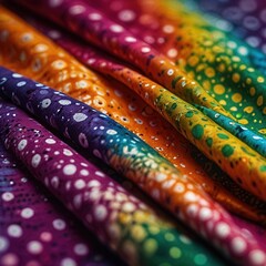 Indian Bandhani Rainbow Background with Vibrant Tie Dye Cotton Texture