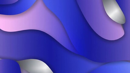 Vibrant blue wavy abstract background with dynamic purple and silver highlights