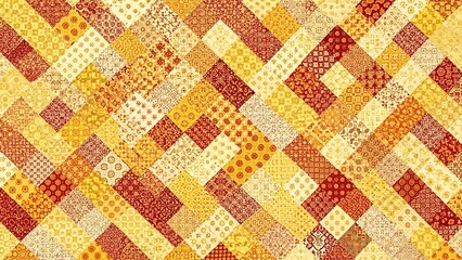 Warm-hued patchwork quilt