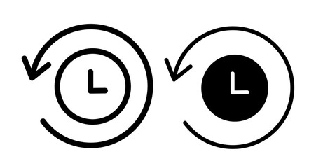 History Icon collection in filled and stroke style.