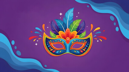 Vibrant brazilian carnival mask design