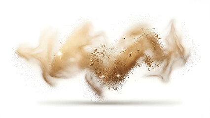 Obraz premium Abstract swirling sand cloud in motion, representing natural dust formation with glowing particles