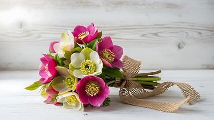 Elegant bouquet of pink and white flowers