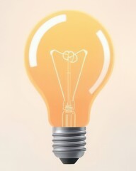 Conceptual Light Bulb Illustration for Design and Branding on Neutral Background