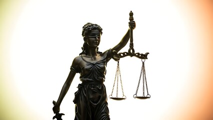 The statue of justice holding scales and sword
