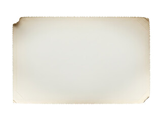 Obraz premium Vintage blank photo paper with worn corners, set against a white background and designed