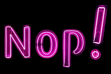 Nop! pink neon lights