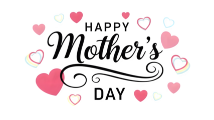 Collection of pink and white hearts isolated on transparent background