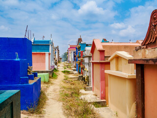 Colourful Cemetery, Chichicastenango, El Quiche Department, Guatemala