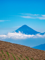 View towards the Agua Volcano, Sacatepequez Department, Guatemala