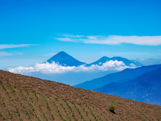 View towards the Agua Volcano, Sacatepequez Department, Guatemala