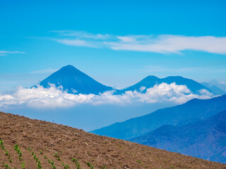 View towards the Agua Volcano, Sacatepequez Department, Guatemala