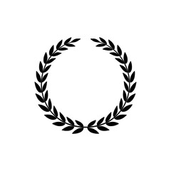 Obraz premium Classic Black Laurel Wreath isolated