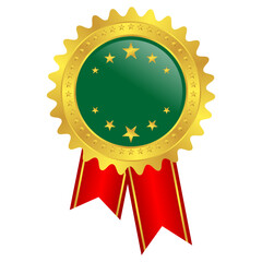 Vector Illustration of Shiny Blank Award Seal with red Ribbon