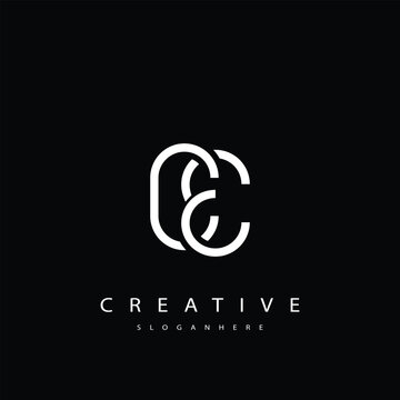 CE Abstract  Monogram Logo Design. This logo is designed with a combination of two line letters C and E 