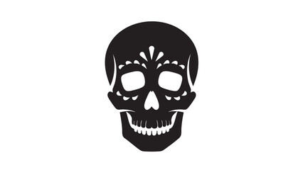 Fototapeta premium Stylized Skilful Sugar Skull Illustration on Transparent Background
