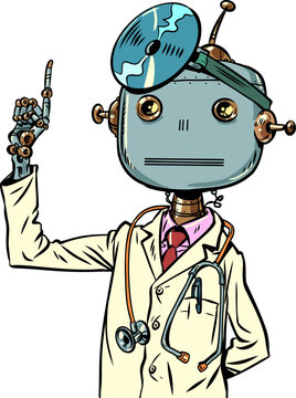 Robot doctor. Artificial intelligence in medicine. Future development of AI in science.