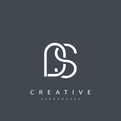 Obraz premium DS Abstract Monogram Logo Design. This logo is designed with a combination of two line letters D and S 