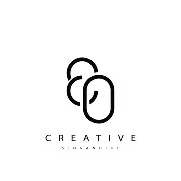 EO Abstract  Monogram Logo Design. This logo is designed with a combination of two line letters E and O 
