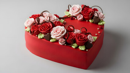 Valentine&rsquo;s Day cake ideas featuring an artistic heart-shaped cake with fondant flowers and a gourmet finish