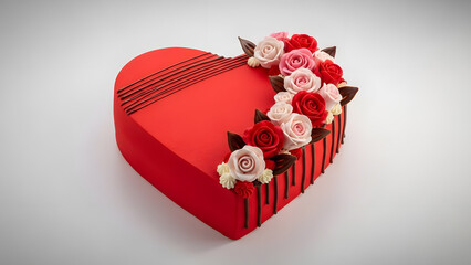 Valentine&rsquo;s Day cake ideas showcasing handcrafted heart dessert with pink, red, and white floral accents