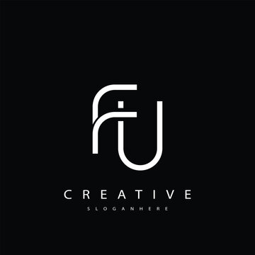 FU Abstract  Monogram Logo Design. This logo is designed with a combination of two line letters F and U 
