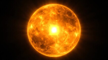 Glowing celestial body in space against a black background